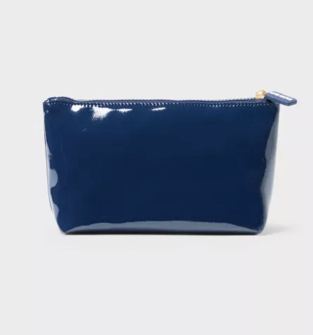 Sonia Kashuk™ Small Makeup Bag - Navy Blue Patent Zip Up Clutch Style s36